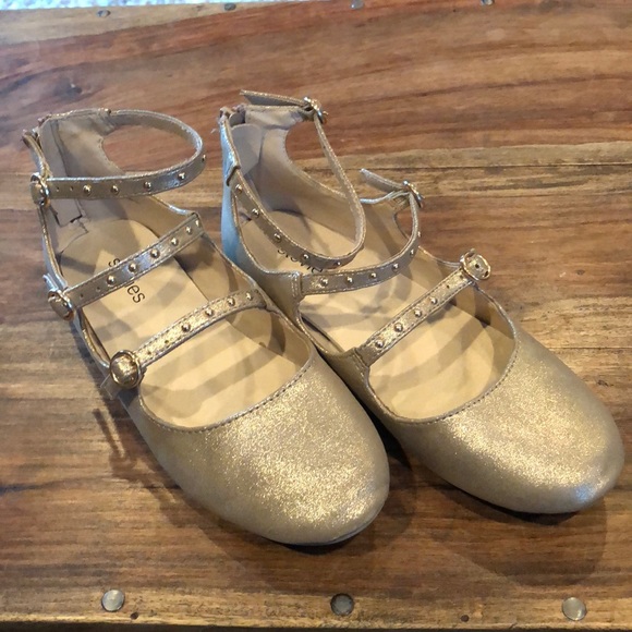 big girls gold shoes